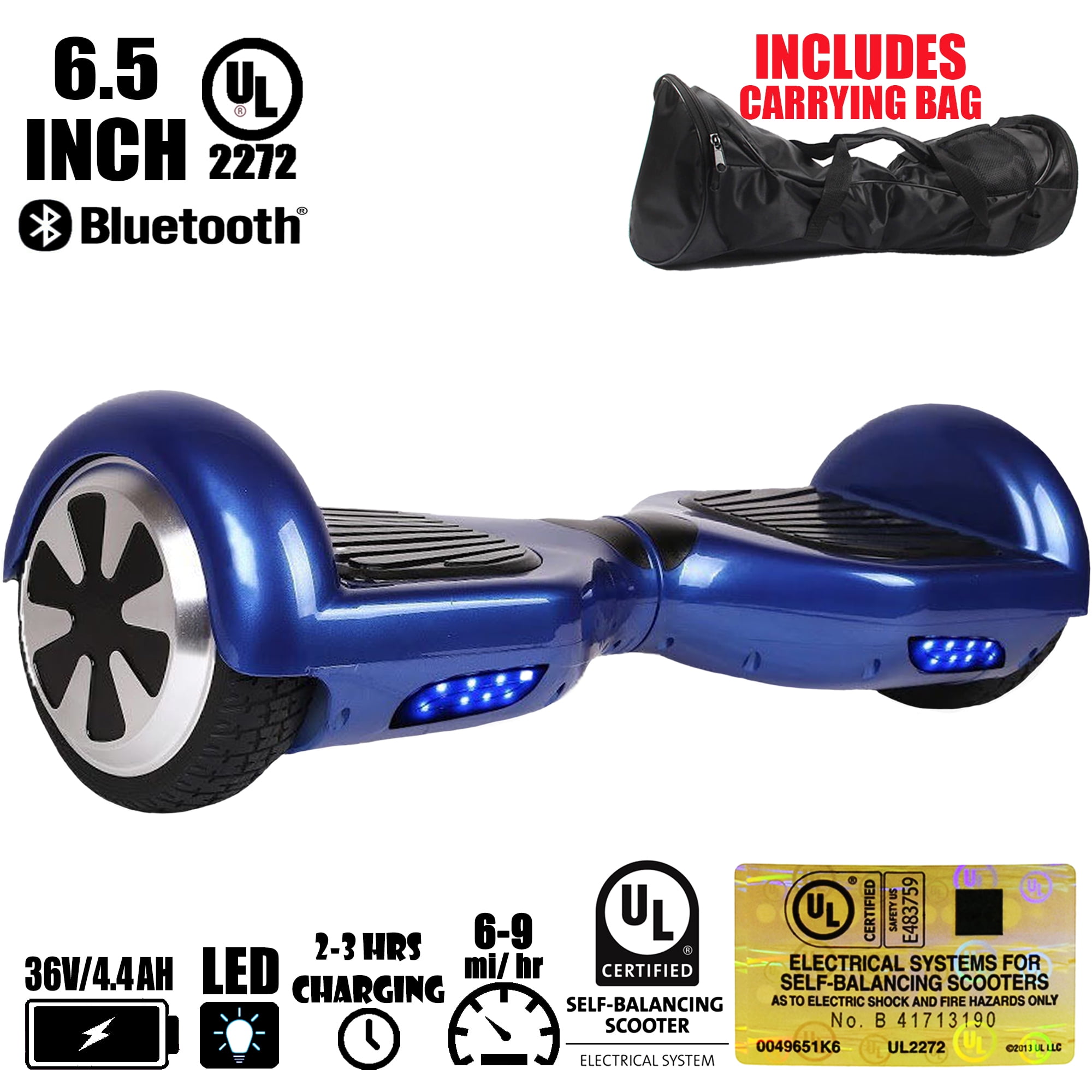 6.5" Electric Hoverboard Self Balancing Smart Scooter With Bluetooth UL No Bag