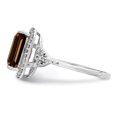 thumbnail image 4 of Primal Silver Sterling Silver Rhodium-plated Diamond and Smoky Quartz Ring, 4 of 5