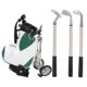 thumbnail image 1 of Desktop Golf Pen Set 3 Ballpoint Pens and Mini Bag Zinc Alloy Golf Pen Holding Bag, 1 of 5