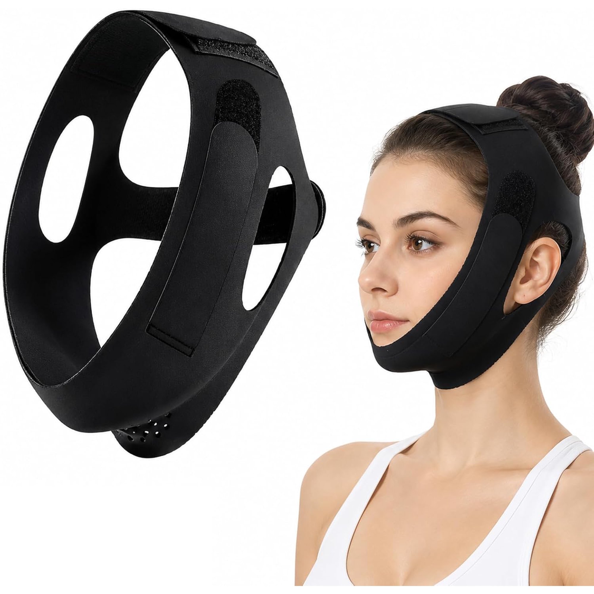 Anti Snore Device Adjustable Chin Strap for Sleeping,Anti Snoring Devices,Snore Stopper,Chin Strap for Users,Snoring Solution,Sleep Apnea,Snoring Mouth Guard (One Size Fits All)
