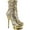 Gold/Gold Chrome Sequin Synthetic, variant on Women's Pleaser Blondie R-1009 Platform Bootie
