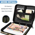 thumbnail image 2 of ALAZA Zipper Binder Eagle Flying Pattern 2 inch 3 Ring 500 Sheet Capacity Trapper Keeper File Folder Organizer Bag, 2 of 8