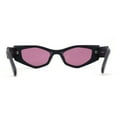 thumbnail image 2 of Womens Geometric Angular Mod Thick Bevel Cat Eye Sunglasses Matte Black - Purple, 2 of 4