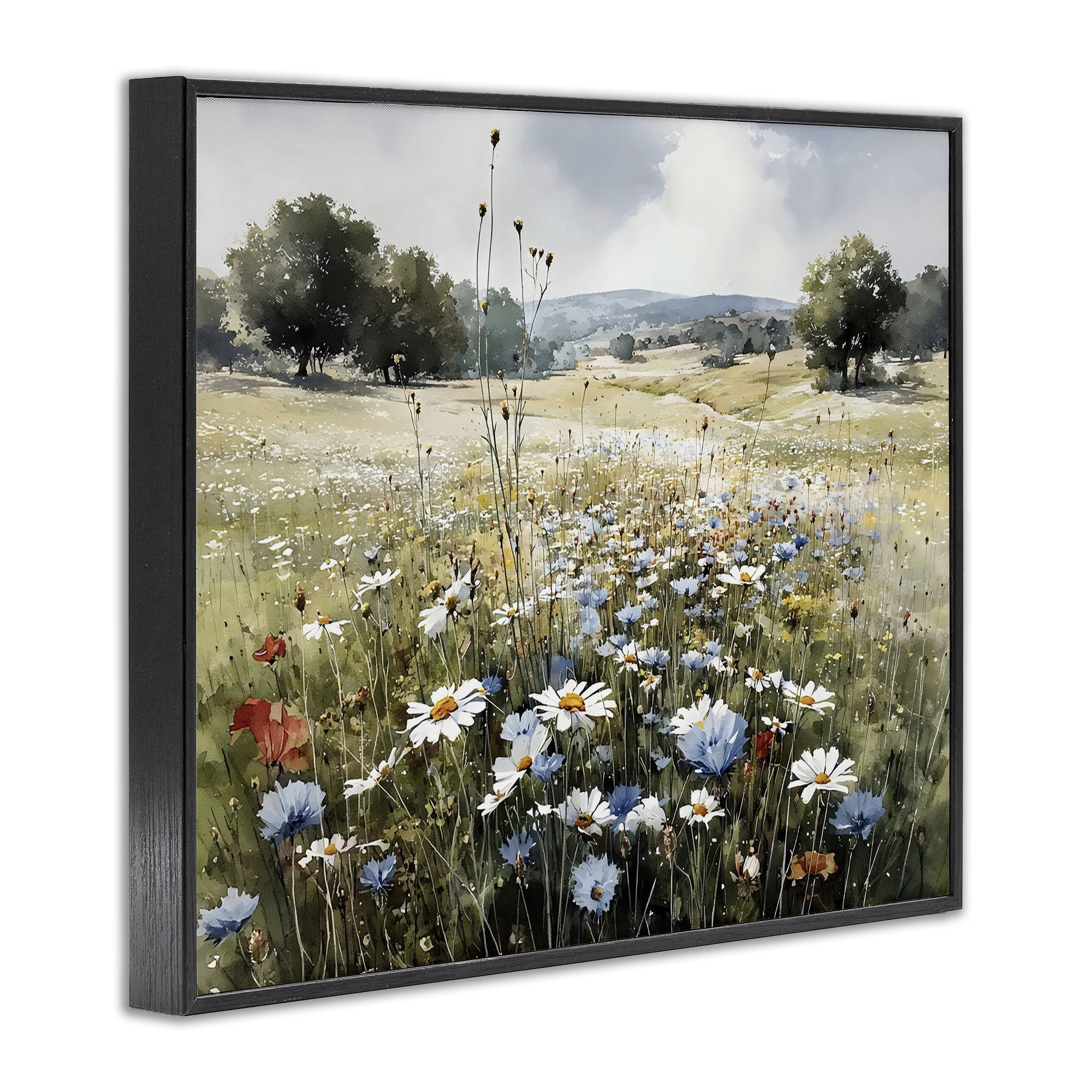 Stupell Industries Calm Meadow of Wildflowers Black Framed Giclee Art, design by Franklyn Gregory