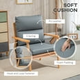thumbnail image 4 of HOMCOM Fauteuil d'Appoint avec Coussin en Cuir PU pour Salon Gris, 4 of 10