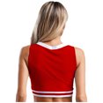 thumbnail image 4 of Top corto con cuello en V en forma de V para mujer, trajes de Cosplay de Halloween para carreras de coches, uniforme de porristas enérgico, camiseta sin mangas con contraste, 4 of 5