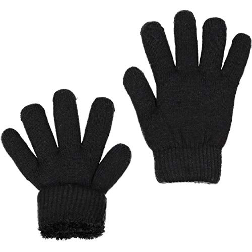 Kids Unisex Warm Magic Striped 2 in 1 Gloves Winter 