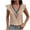 Beige, variant on Fesfesfes Work Out Tops Women's Summer Casual Tops Solid Color V Neck Short Sleeve Lace Fashion Tops Tshirts Shirts for Women 4(S)