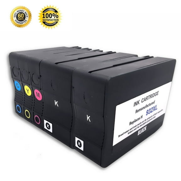 5 Pack Premium 932 XL 933 XL Ink Cartridges compatible for OfficeJet 7610 7110 7612 Printer