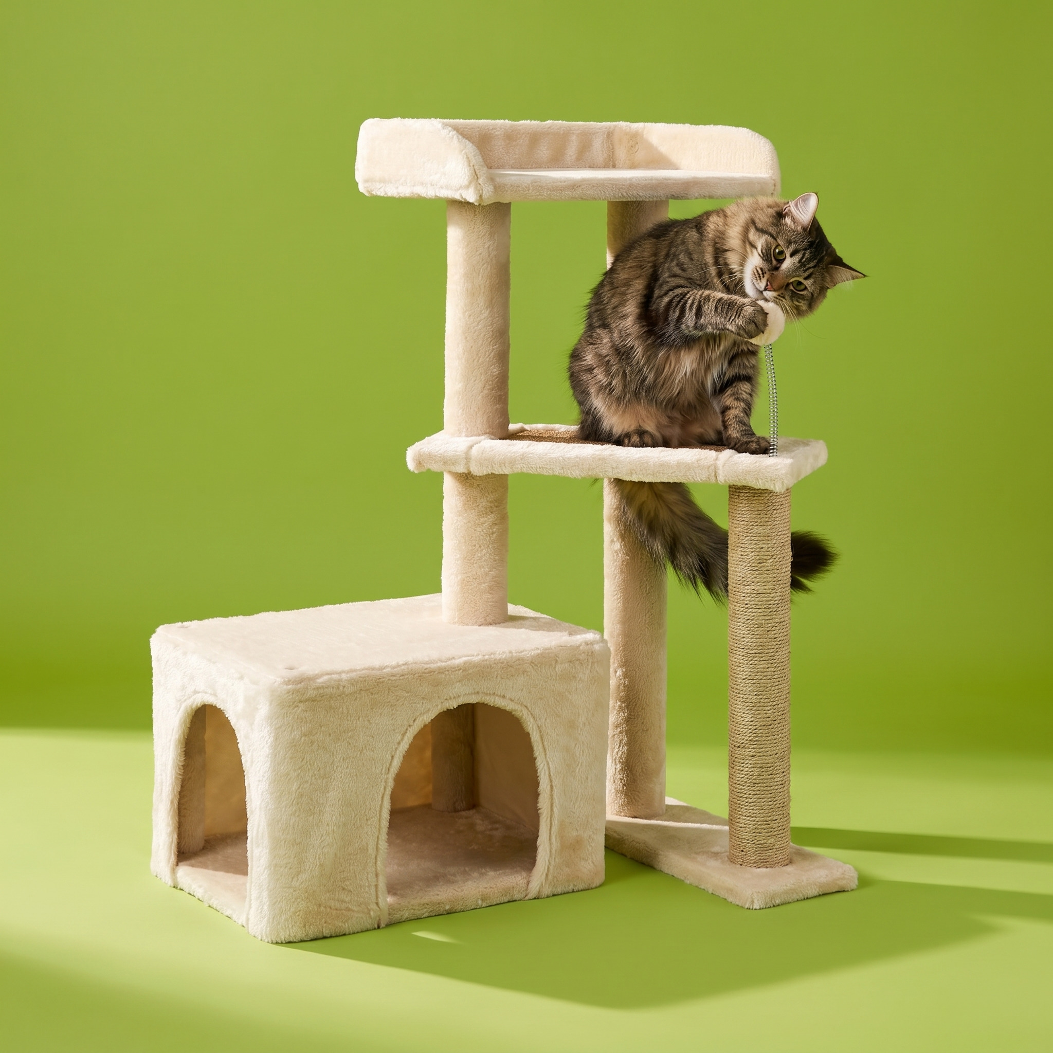 Vibrant Life 4-Level Condo Lookout Cat Tree, Beige, 31.5" photo 2