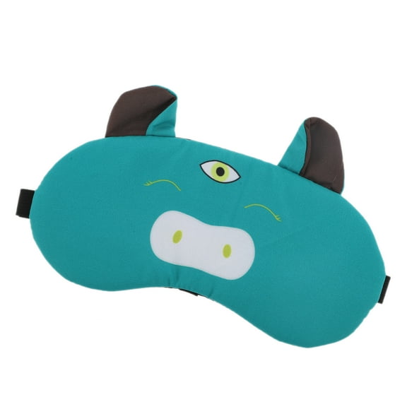 Unique Bargains 1 Pc Green Cute Expression Sleep Mask Soft Eye Shade Cover for Light