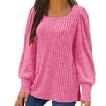 thumbnail image 2 of ATOYSOY Womens Long Sleeve Tunic Tops Ruffles Sleeve Square Neck Winter Shirts Dressy Casual Pink XXL, 2 of 5