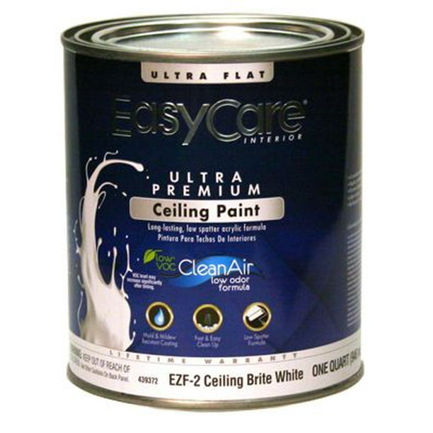 True Value Mfg EZF2QT Interior Latex Paint, Ceiling Bright White, 1Qt