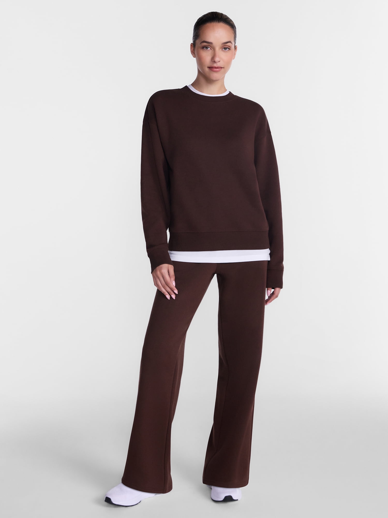 Athletic Works Women's and Women's Plus Fleece Sweatshirt with Long Sleeves, Sizes XS-4X