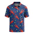 thumbnail image 5 of Mfakffe Hawaiian Mens Golf Shirts Casual Short Sleeve Polo Shirt Summer Big and Tall Collared Top Comfortable Cotton Tee (Yellow, 2XL), 5 of 5