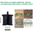 thumbnail image 4 of GVDV Empty Weight Bags, Outdoor Canopy Weights Sand Bags for Canopy Gazebo Tent Sand Pop up Gazebos, 4Pack, Black, 4 of 6