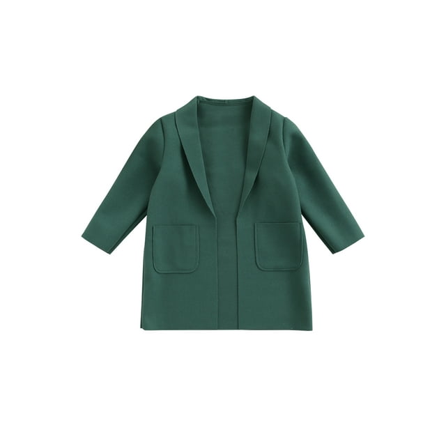 Faithtur Manteau Décontracté pour Filles Couleur Unie Cardigan à Manches Longues avec Poches