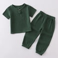 thumbnail image 2 of Bigetiay Boys Summer Short Sleeve Outfit Lightweight Casual Two Piece Ensemble for Toddler Kids, Size 3-4 Years, 2 of 4