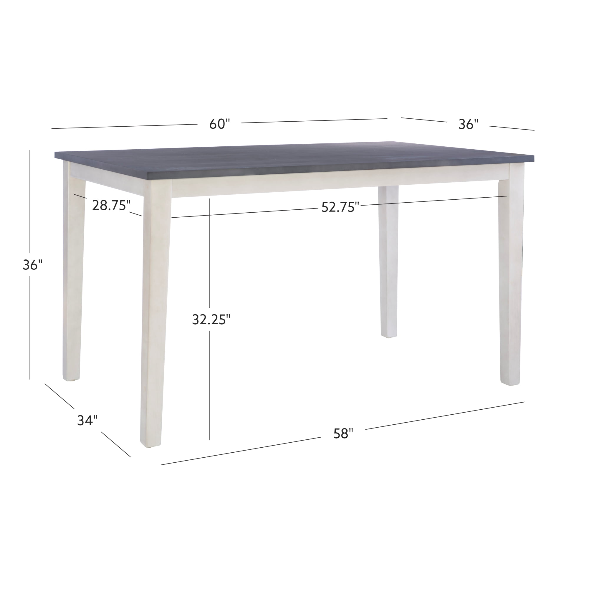 Powell Drew Counter Height Dining Table, White