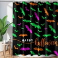 thumbnail image 4 of Btomtd Halloween Fabric Shower Curtain with Digital Printing, Waterproof Bathroom Curtain with Hooks and No Punching, Partition Shower Curtain Liner for Home - 35.43"x70.86", B, 4 of 6