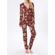 thumbnail image 4 of Pijama navideño Y2k para mujer, monos de manga larga con cuello en V y botones, ropa de dormir suave, ropa de dormir femenina, 4 of 4