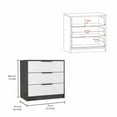 thumbnail image 3 of Nmkwnr 3 Drawers Dresser with Handles, Wood Storage Cabinet for Living Room, Office, Gray + White, 3 of 7