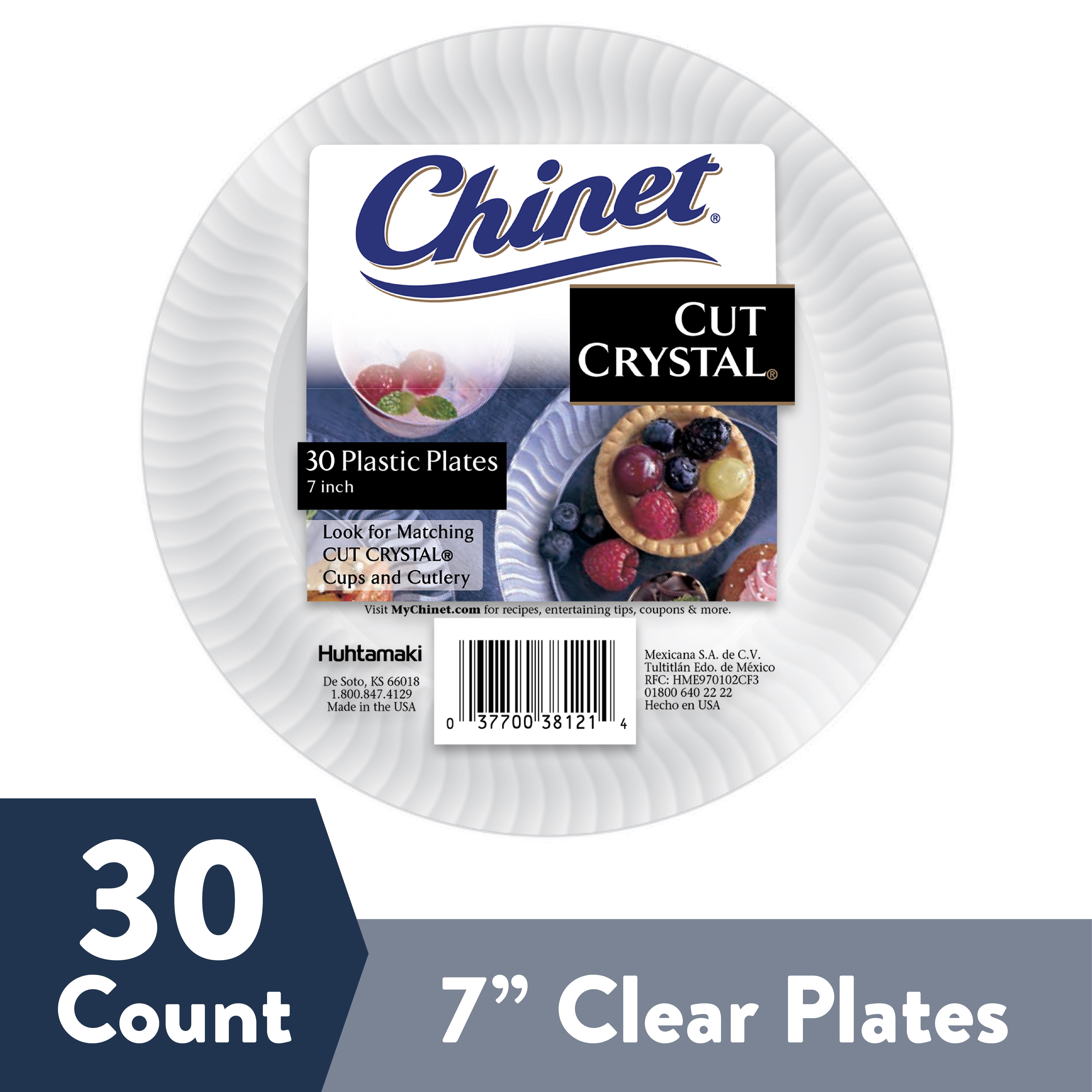 Cut Crystal Clear Plastic Dessert Plate, 7”, 30 Count Walmart