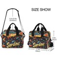 thumbnail image 2 of FORMRS Reusable Lunch Bag for Work School Leakproof Insulated Cooler with Adjustable Shoulder Strap, Black Sardines Pattern, 2 of 6