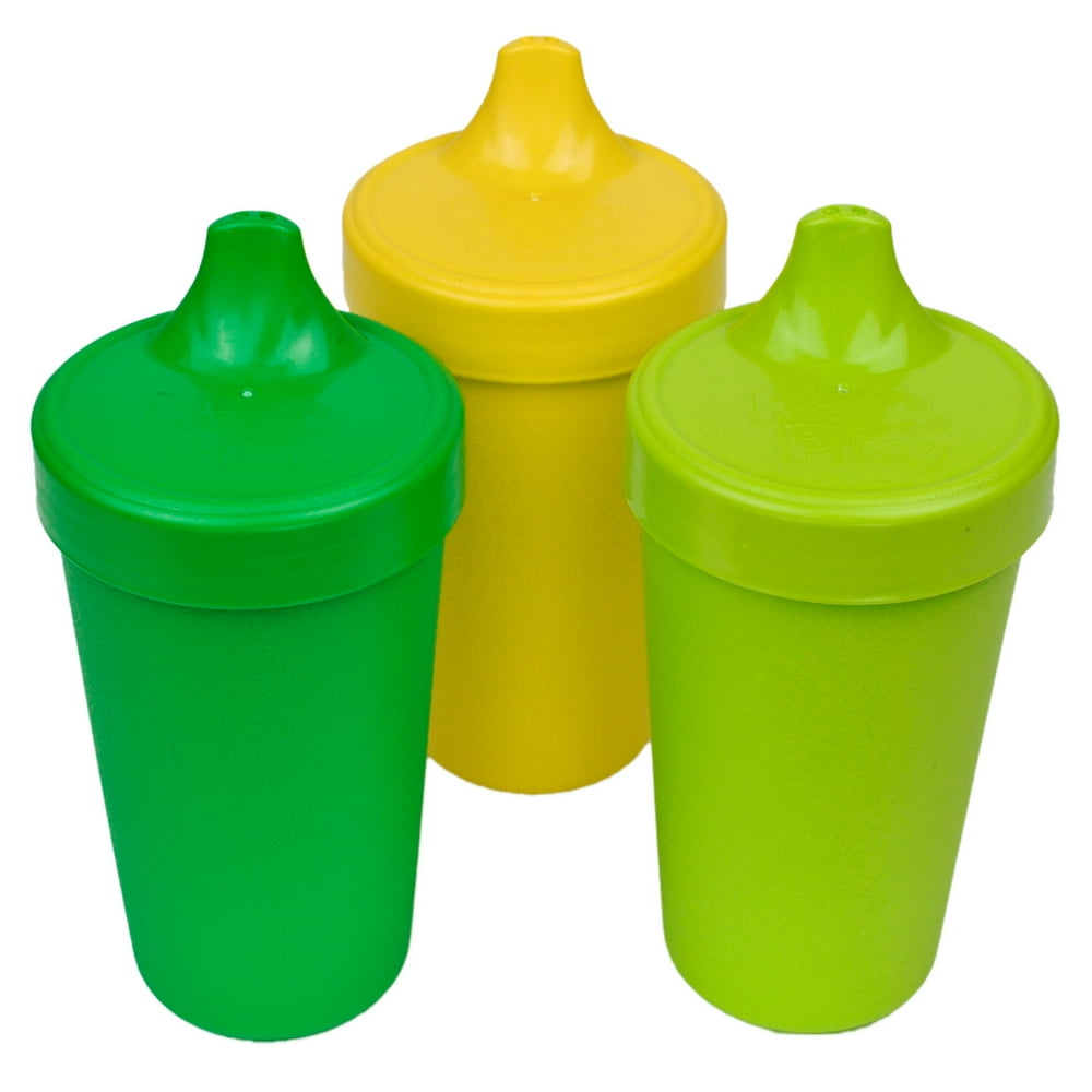RePlay Made in The USA 3pk No Spill Sippy Cups for Baby, Toddler, and Child Feeding Kelly