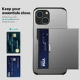 thumbnail image 6 of for iPhone 12 Mini Wallet Case with Sliding Door Hidden Pocket Credit Card Holder Dual Layer Heavy Duty Shockproof Hard PC Hybrid TPU Phone Flip Protective Cover for iPhone 12 Mini, Gray, 6 of 8