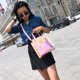 thumbnail image 1 of Bolso para mujer, bolso de hombro de PVC para cruzar transparente Meterk Rosa, 1 of 7