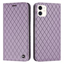 Dteck Case For iPhone 11,Shockproof Magnetic Embossed Flip Leather Purse Card Slot Kickstand Cover,Purple