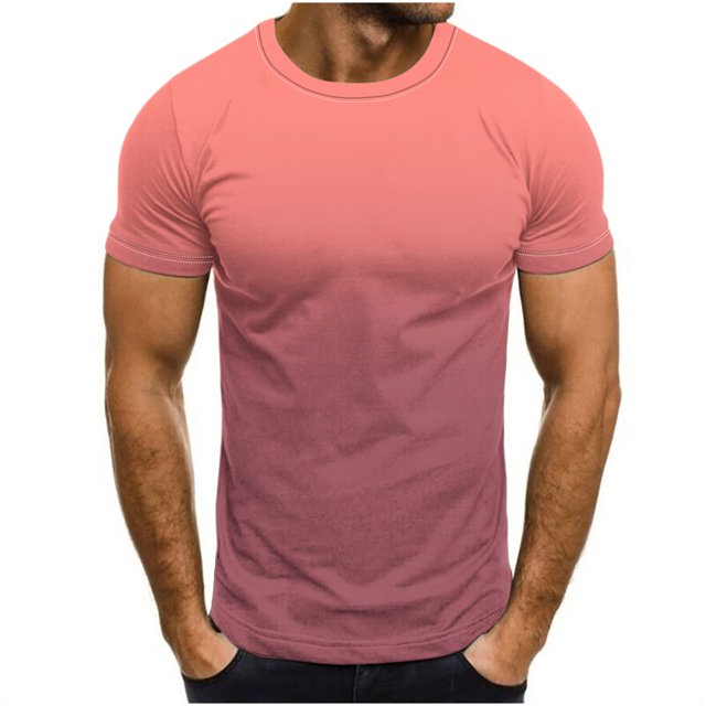 Camisetas de Cuello de la Tripulación de los Hombres de Poliéster Impreso en Seco Rápido, Cuello Redondo de Corte 3D para Gimnasio, Carrera, Ciclismo Y Desgaste Informal