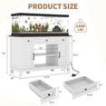 thumbnail image 6 of Farmhouse Aquarium Stand Cabinet with Built-In Power Outlet - Fits 55-75 Gallon Fish Tank - Heavy-Duty 1400 lb Support - Double Doors & 3 Drawers Storage - Brownish White, 6 of 6
