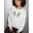 thumbnail image 2 of Flower Embroidery Hand Drawn Sweatshirt Women -Image by Shutterstock, Female XX-Large, 2 of 4