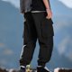 thumbnail image 4 of Pantalones largos de pana para hombre, con cordón y cintura elástica, holgados, para correr, informales, cargo, largos, de algodón y licra., 4 of 5