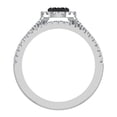 thumbnail image 4 of Black Diamond Wedding Ring Set for Women Cluster Diamond Halo Rings 14K White Gold 0.90 ct glitz design, 4 of 4