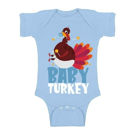 

Awkward Styles Thanksgiving Bodysuit Baby Turkey Rompers