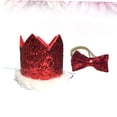 thumbnail image 3 of OUNONA 2Set Pet Costume Accessories Crown for Dog Red PU Photo Prop, 3 of 8