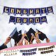 thumbnail image 1 of Decoraciones de la fiesta de graduación - Pancarta de papel con bandera de tira para la ceremonia Diseño de fondo - Azul y blanco 18x13cm, 1 of 8