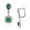 Green, variant on 925 Sterling Silver Square Teardrop Multicolor CZ Drop Dangle Earrings, 1.15"