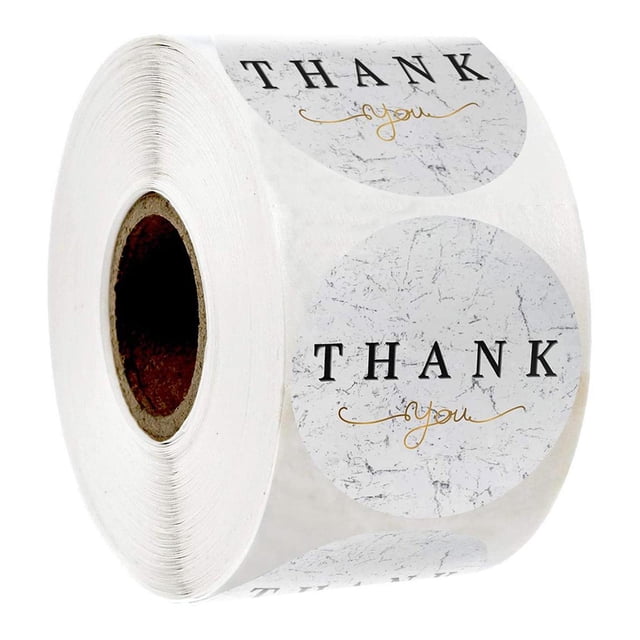 Thank You Stickers Business Labels for Envelope Sealing, Bakery, Party, Gift Packaging 500 Pieces Per Roll