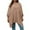 Khaki, variant on aidice Plus Size Womens Shirts Casual Round Neck Batwing Sleeve Comfy Irregularly Oversize Tee Shirts