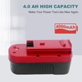 thumbnail image 4 of 2-Pack [Upgraded to 4000mAh] HPB18 Replacement for Black and Decker 18V Battery Compatible with B-lack and Decker 18 Volt Battery Ni-Mh 244760-00 A1718 FS18FL FSB18 Firestorm Cordless Tools (Red), 4 of 7
