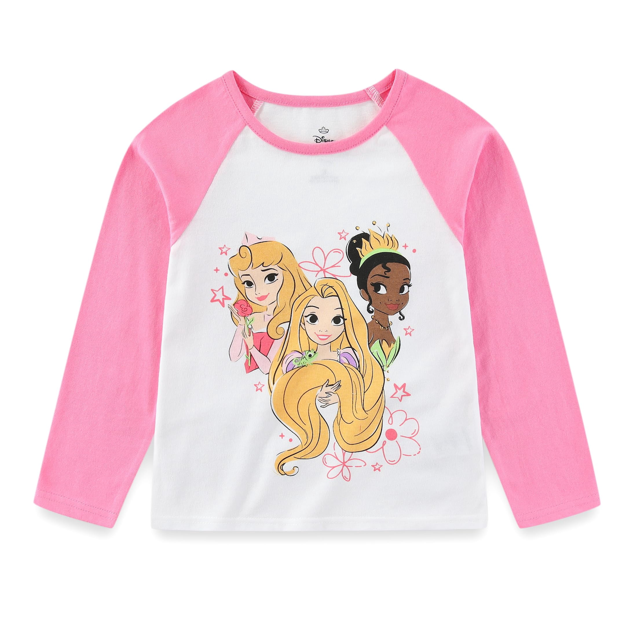 Disney Princess Long Sleeve Shirt and French Terry Pants Set (Girls), 2 Piece Set, Sizes 2T-6X