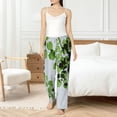 thumbnail image 6 of Lsque Watercolor Green Leaves Print Women's Pajama Pants, Lounge Pant - Comfortable Home Wear,Elastic Waistband, Stylish Design-Large, 6 of 9