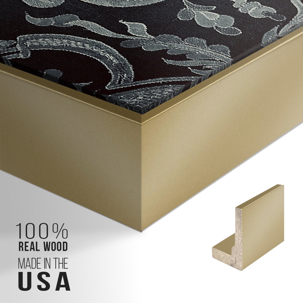 Vintage Abstract Print-XXVI Framed in Gold Wood Gallery Wrapped Canvas 17 in. x 25 in.