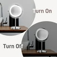 thumbnail image 4 of 10x Magnifying LED Lighted Makeup Mirror, Dual Sided, Battery Operated, 360° Rotating, 7" Cordless Vanity Mirror for Bathroom & Bedroom, 4 of 8
