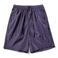 thumbnail image 3 of Caqnni Mens Casual Cargo Shorts Cotton Linen Shorts Drawstring Classic Cargo Stretch Short(Purple,XL), 3 of 6