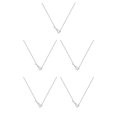 thumbnail image 1 of Collar de mujer Sonducket Chapado en plata en forma de V Festival geométrico Aniversario Boda Gargantilla brillante Joyas Niñas Oro blanco 5piezas, 1 of 1